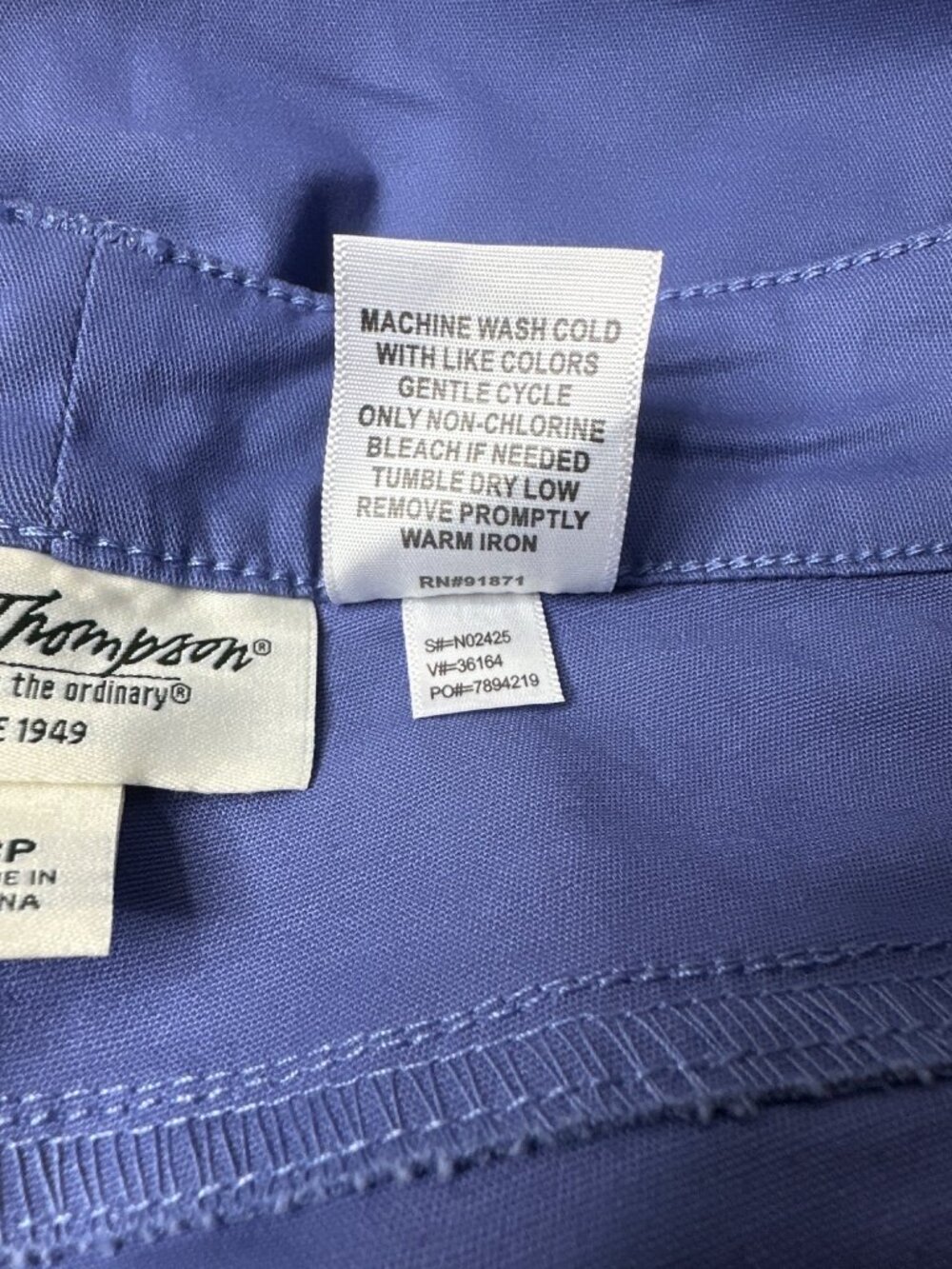 Norm Thompson Women Blue Pants Size 8 Petite Stretch Fabric Summer Vacay Spring - Picture 5 of 8